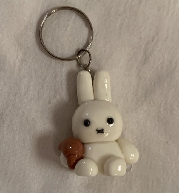 Miffy with a croissant keychain