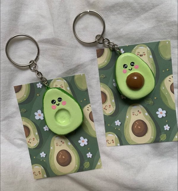 Matching avocado keychains (pair) - Image 2
