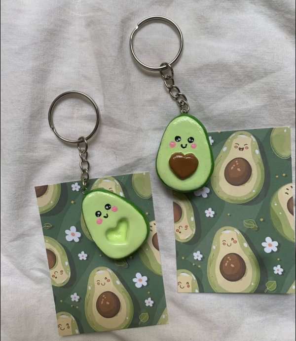 Matching avocado keychains (pair) - Image 3